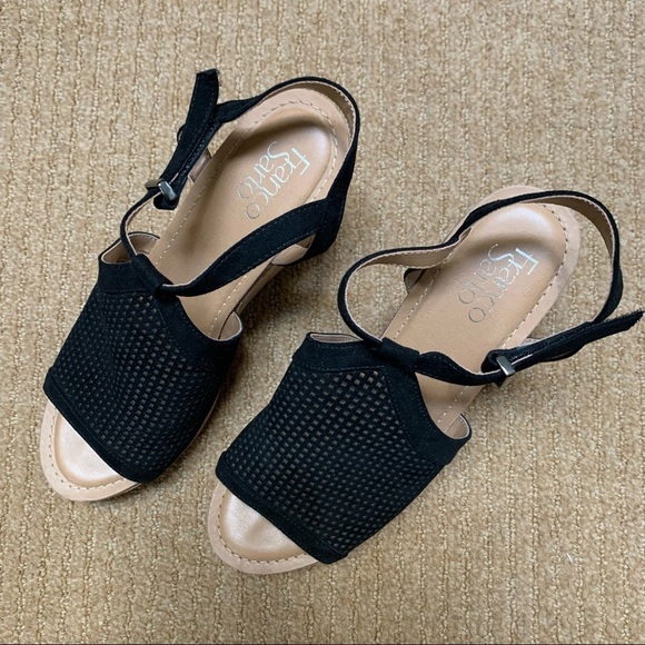 Franco Sarto Clinton 2 Black Wedges - Picture 4 of 9